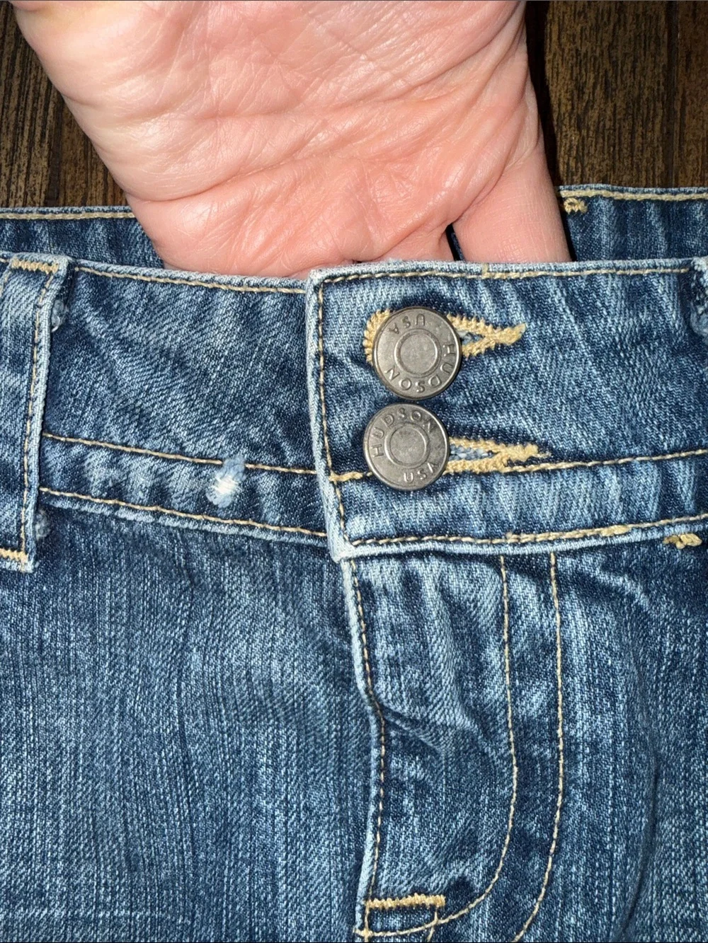 Hudson Jeans Blue Distressed Denim Mini Skirt 2004